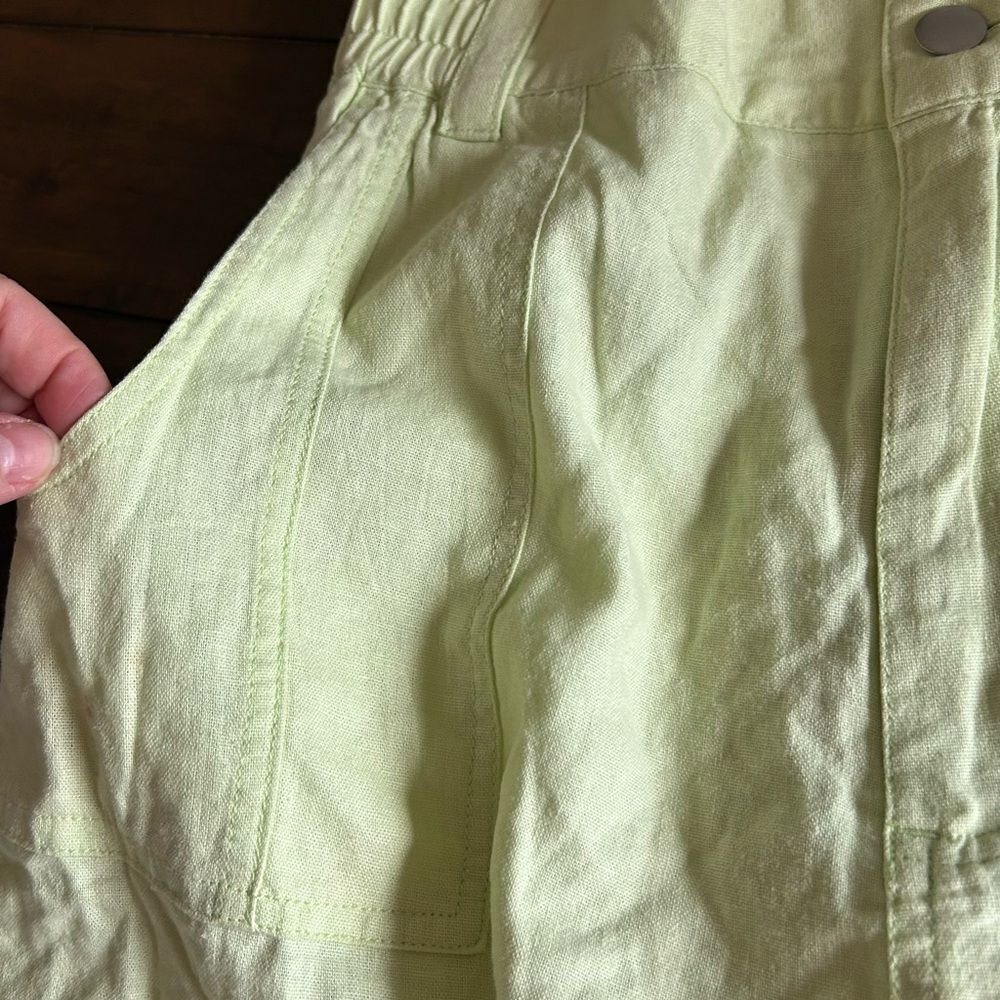 Urban Outfitters Myla Linen Blend Green Linen Cargo Pants Women’s Size Medium - Picture 9 of 13
